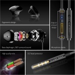GAMURRY Auriculares In Ear con Microfono,Auriculares con Bajos potentes,Soporte Control de Volumen de Llamadas(Clavija de 3,5 mm) para Samsung,Xiaomi,Huawei,LG,Google Pixel etc-Negro - Imagen 5