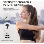 Renimer Auriculares Inalámbricos Bluetooth 5.3 con 4 HD Mic, 40H HiFi Estéreo Cascos Inalámbricos Bluetooth con Pantalla LED, Reducción de Ruido, 14.2 mm Controlador Dinámico, IP7 Impermeable - Imagen 6