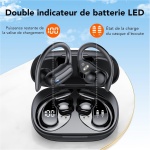CASCHO Auriculares Inalambricos Bluetooth 5.3,Cascos Inalambricos Bluetooth HD Mic, 56H de Juego, Llamada ENC HD, Pantalla LED, Auriculares Bluetooth Deportivos con IPX7 Impermeable, USB-C - Imagen 2