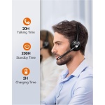TECKNET Auriculares Bluetooth,inalámbricos con micrófono con cancelación de Ruido, de Silencio para Camionero/teléfono móvil/PC/Call Centro/Skype - Imagen 3