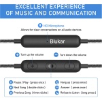 Blukar Auriculares In Ear, Auriculares con Micrófono y Cable Cómodo Reducción Ruido Sonido Estéreo Control de Volumen para Todos los Dispositivos de Auriculares de 3.5mm - Imagen 3