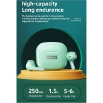 Lenovo LP40 - Auriculares inalámbricos Bluetooth 5.1, funda de carga rápida, cancelación de ruido, micrófono integrado, impermeables, AirBuds IPX6 con bolsa (verde menta) - Imagen 3