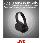 JVC Cascos Inalámbricos de Diadema Auriculares con Bluetooth 5.2, Micrófono, 35h de Batería, 3 Modos de Sonido y Ecualizador. Ligeros, Graves potentes y diseño Ajustable, HA-Z37W-B (Negro) - Imagen 3