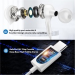 Auriculares USB C para Redmi Pad Xiaomi 14 13 11 POCO X6 Pro,Estéreo Auriculares USB Tipo C con Cable Microfono Magnéticos Cancelación Ruido para Samsung Galaxy A55 A35 A53 A33 OnePlus 12 Pixel 9 8 7a - Imagen 6
