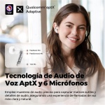 SoundPEATS Air4 Pro Auriculares Inalámbricos AptX Lossless, Auriculares Bluetooth 5.3 Adaptativo Híbrido Cancelación Activa de Ruido, 6 Micrófonos Aptx Voix para Llamadas, 26 Horas, Multipoint - Imagen 4