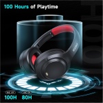 IFecco Cascos Inalámbricos Bluetooth Diadema, Auriculares cancelacion Ruido Activa, Estéreo Música Auriculares Cerrados Inalámbricos Plegables HiFi con Micrófono Incorporadopara Viajes, Hogar, Oficina - Imagen 4