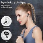 Auriculares Inalámbricos Bluetooth, Auriculares Bluetooth 5.3 HiFi Estéreo, Cancelación de ruido ENC, 48H Cascos Inalambricos con 4 HD Mic, Pantalla LED, IPX7 lmpermeable Auriculares Comodidad Ligera - Imagen 6