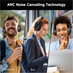 IFecco Cascos Inalámbricos Bluetooth Diadema, Auriculares cancelacion Ruido Activa, Estéreo Música Auriculares Cerrados Inalámbricos Plegables HiFi con Micrófono Incorporadopara Viajes, Hogar, Oficina - Imagen 6