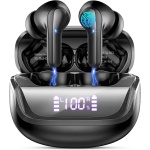 Auriculares Inalambricos Bluetooth, In-Ear Auriculares Bluetooth 5.4 con 4 ENC Cancelacion Ruido HD Mic, 45H Estéreo HiFi Cascos Inalambricos Bluetooth IP7 Impermeable/Pantalla LED/Carga Rápida Tipo-C - Imagen 1