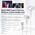 Auriculares USB C para Redmi Pad Xiaomi 14 13 11 POCO X6 Pro,Estéreo Auriculares USB Tipo C con Cable Microfono Magnéticos Cancelación Ruido para Samsung Galaxy A55 A35 A53 A33 OnePlus 12 Pixel 9 8 7a - Imagen 4