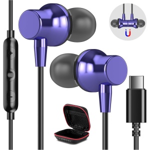 Auriculares USB C para iPhone 16 15 Pro MAX Galaxy A55 A35 A34 A54 5G,Magnéticos Cancelación Ruido Estéreo Tipo C Audifonos con Micrófono USB C Audifonos para Xiaomi Poco X6 Pro Pad 5 6 Pixel 8 Pro 7