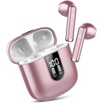 Jesebang Auriculares Inalámbricos, 2024 Auriculares Bluetooth 5.3 con HD Micrófono, Cascos Inalambricos Bluetooth con Potentes Altavoces de 13 mm, Sonido Melodioso, LED Pantalla, Oro Rosa - Imagen 1