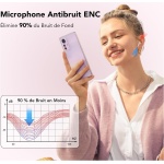Auriculares Inalámbricos Bluetooth, Auriculares Bluetooth 5.3, 4 Mic con Reducción de Ruido ENC, 50H con Graves, Cascos Inalambricos Bluetooth IP7 Impermeable, Carga Rápida USB-C, Ajuste Cómodo - Imagen 4