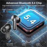 Auriculares Inalambricos Bluetooth 5.4, Auriculares Bluetooth 45H Estéreo HiFi, 2024 Mini Auriculares con Reducción de Ruido ENC, LED Pantalla, Carga Rápida USB-C, Cascos Inalambricos IP7 Impermeable - Imagen 2