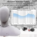 TOZO T6 Auriculares Inalámbricos, Auriculares Bluetooth 5.3 Control Táctil IPX8 Impermeable con Mics, 45H de Reproducción, Carga inalambrica, Cascos Inalámbricos Bluetooth Graves Profundos, Negro - Imagen 7