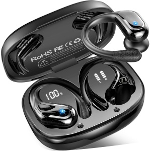 Auriculares Inalámbricos Deportivos, Nueva Auriculares Bluetooth 5.4 con HD Mic, 75H Cascos Inalambricos Bluetooth HiFi Estéreo, Cancelacion Ruido ENC Auriculares Running, IP7 Impermeable/Pantalla LED