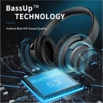 KVIDIO Auriculares Inalambricos Bluetooth, 65 Horas de Reproducción Auriculares Bluetooth, Cascos Ligeros Plegables con Micrófono, Graves Profundos (Negro) - Imagen 3