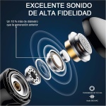 Renimer Auriculares Inalámbricos Bluetooth 5.3 con 4 HD Mic, 40H HiFi Estéreo Cascos Inalámbricos Bluetooth con Pantalla LED, Reducción de Ruido, 14.2 mm Controlador Dinámico, IP7 Impermeable - Imagen 3