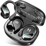 Auriculares Inalámbricos Deportivos, 2024 Auriculares Bluetooth 5.3 con HiFi Estéreo, 75H Cascos Inalambricos con HD Mic y ENC Cancelacion Ruido, IP7 Impermeable Auriculares, Carga Rápida USB-C, Negro - Imagen 1
