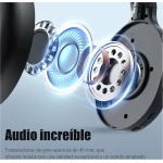 Falebare Cascos Inalambricos Bluetooth, Auriculares Cancelacion Ruido, Auriculares Inalambricos Bluetooth Diadema con Graves Profundos, 100 h para Adultos, Viajes, Casa, Oficina - Imagen 4