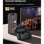 Baseus Auriculares Inalambricos Bluetooth 5.3 con Cancelación Ruido Activa Híbrida -48dB, 140H de Reproducción, Resistente al Agua IPX6, 4 Micrófonos ENC, Baja Latencia 0,038s - Bowie MA10 - Imagen 7