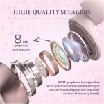 Auriculares Inalámbricos, Auriculares Bluetooth 5.1, Calidad de Sonido sin Pérdidas, 50 Horas Tiempo de Reprodución, Reducción de Ruido de Llamada, IPX7 Impermeable,Deslizar Abierto(Rosa) - Imagen 7