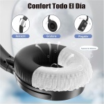 Falebare Cascos Inalambricos Bluetooth, Auriculares Cancelacion Ruido, Auriculares Inalambricos Bluetooth Diadema con Graves Profundos, 100 h para Adultos, Viajes, Casa, Oficina - Imagen 5