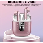 Jesebang Auriculares Inalámbricos, 2024 Auriculares Bluetooth 5.3 con HD Micrófono, Cascos Inalambricos Bluetooth con Potentes Altavoces de 13 mm, Sonido Melodioso, LED Pantalla, Oro Rosa - Imagen 7
