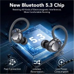 Auriculares Inalámbricos Deportivos, Auriculares Bluetooth 5.3 con 4 HD Mic, HiFi Estéreo Cascos Inalambricos, Auriculares in Ear Running con Gancho, 80H/LED Reducción de Ruido Cascos, IP7 Impermeable - Imagen 7