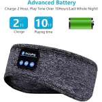 BASHIR HOUSE Auriculares Inalámbricos Bluetooth. Auriculares Deportivos para Dormir: Sumérgete en el Entrenamiento, Correr y Yoga con Altavoces Integrados (Color Gris Oscuro) - Imagen 4