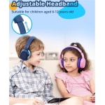 Tronsmart KH01 Auriculares para Niños, Volumen de Seguridad Plegable 85/93dB, HD Estéreo Conector de 3,5 mm Auriculares Supraaurales con Cable para Niñas y Niños, Escuela, Viajes, Tabletas - Azul - Imagen 4