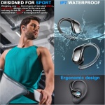 Auriculares Inalámbricos Deportivos, 2024 Auriculares Bluetooth 5.3 con HiFi Estéreo, 75H Cascos Inalambricos con HD Mic y ENC Cancelacion Ruido, IP7 Impermeable Auriculares, Carga Rápida USB-C, Negro - Imagen 4