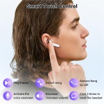 kauguo Auriculares Inalámbricos Bluetooth 5.3 Cascos Inalambricos Bluetooth HiFi Estéreo con 4 HD Micrófonos, 42H Auriculares in Ear Control Táctil, IP6 Impermeables, Carga USB-C con Pantalla LED - Imagen 5
