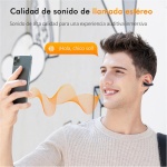 Auriculares Inalámbricos Deportivos - Auriculares Bluetooth 5.3 con 4 HD Mics e Flexible Oreja de clip, HiFi Estéreo Auriculares Inalambricos para Correr y Cascos de Carga Inalámbrica, Negro (2024) - Imagen 4