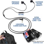 Ludos Nova Auriculares in Ear con Cable y Micrófono, 5 AÑOS DE GARANTÍA, Cascos Aislantes Ruidos con Jack 3.5mm, Audífonos con Sonido iPhone, Samsung, Huawei, Xiaomi, MI - Imagen 2