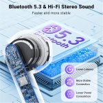 kauguo Auriculares Inalámbricos Bluetooth 5.3 Cascos Inalambricos Bluetooth HiFi Estéreo con 4 HD Micrófonos, 42H Auriculares in Ear Control Táctil, IP6 Impermeables, Carga USB-C con Pantalla LED - Imagen 2