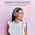 PowerLocus Auriculares Inalámbricos Diadema, Cascos Bluetooth con Micrófono Incorporado, Alta fidelidad Estéreo Plegables Cerrados, Micro SD/TF, FM para Móviles/TV/PC (Gris Asfalto) - Imagen 5