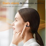 Auriculares Inalámbricos Deportivos - Auriculares Bluetooth 5.3 con 4 HD Mics e Flexible Oreja de clip, HiFi Estéreo Auriculares Inalambricos para Correr y Cascos de Carga Inalámbrica, Negro (2024) - Imagen 6