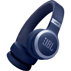 JBL Auriculares inalámbricos circumaurales Live 670NC, con tecnología Bluetooth y cancelación adaptativa de Ruido, hasta 65 Horas de reproducción, Azul