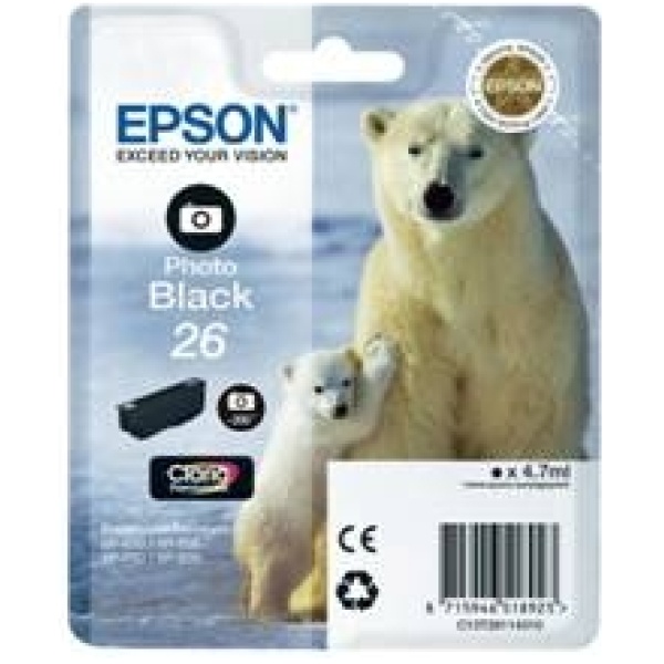 Cartucho tinta epson t261140 negro photo