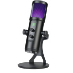 Micrófono de Condensador USB con Luces RGB de Colores y Botón de Silencio para Auriculares - Imagen 2