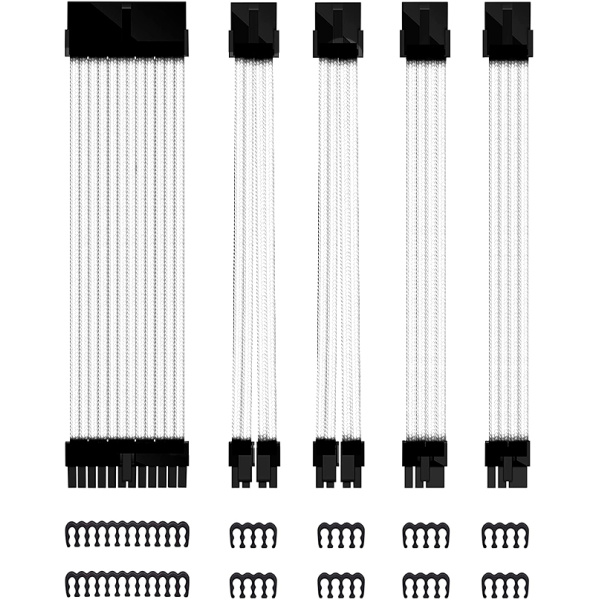 Kit cables extension blancos para fuente