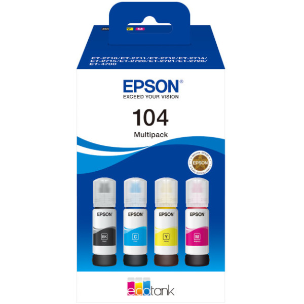 Multipack botellas epson ecotank 104 negro
