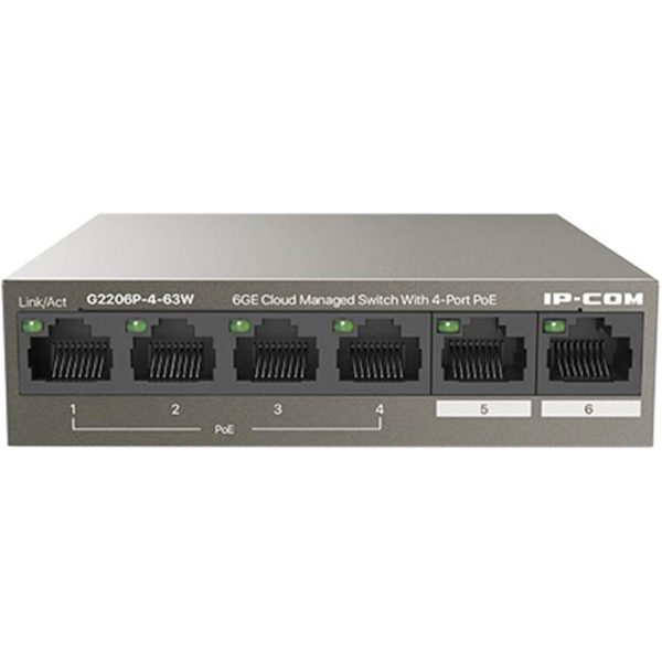 Switch ip com g2206p 4 63w 6 puertos