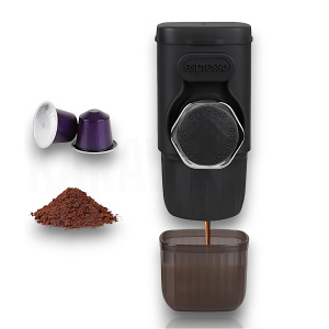 Mini Máquina de Café Expresso Portátil, Operación Manual y Compatible con Cápsulas