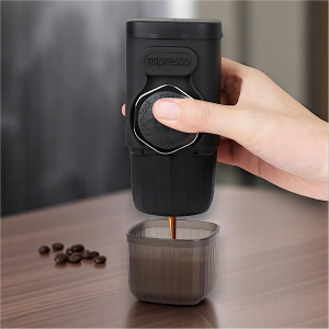 Mini Máquina de Café Expresso Portátil, Operación Manual y Compatible con Cápsulas