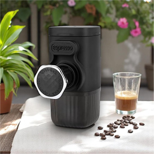 Mini Máquina de Café Expresso Portátil, Operación Manual y Compatible con Cápsulas