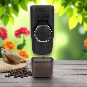 Mini Máquina de Café Expresso Portátil, Operación Manual y Compatible con Cápsulas