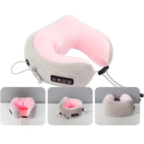 Almohada Masajeador Cuello Eléctrico Rosa