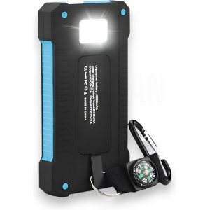 Banco de Energía Solar 10000mah USB Dual y Linterna LED